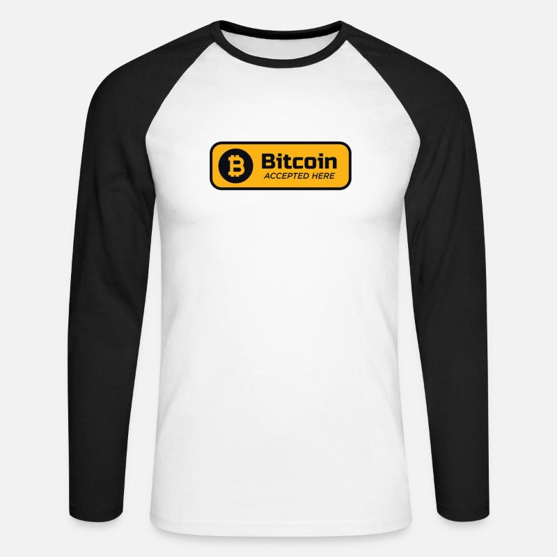 Bitcoin accepted here Bitcoin-Logo Crypto BTC - Unisex Baseballshirt langarm - Weiß/Schwarz