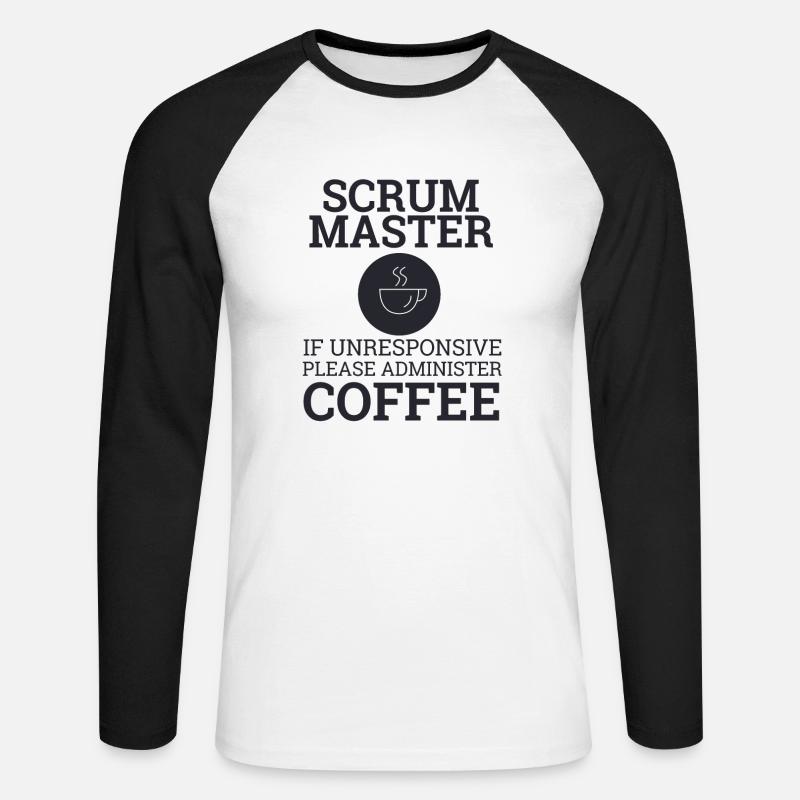 "Scrum Master" | Scrum Master - Unisex Baseballshirt langarm - Weiß/Schwarz
