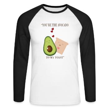avocado - Unisex Long Sleeve Baseball T-Shirt - white/black - Front - Nik (191cm)