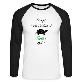 Turtle Turtle - Unisex Long Sleeve Baseball T-Shirt - white/black - Front - Nik (191cm)