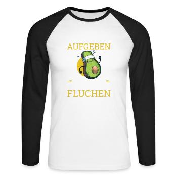 Ich Werde Nicht Aufgeben Aber Fluchen Avocado - Unisex Baseballshirt langarm - Weiß/Schwarz - Vorne - Nik (191cm)