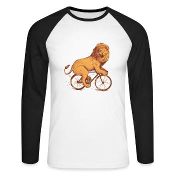 BICYCLE LION - Unisex Long Sleeve Baseball T-Shirt - white/black - Front - Nik (191cm)