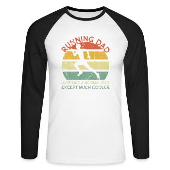 Running Dad Jogging Dad Marathon Runner Father's Day - Unisex Long Sleeve Baseball T-Shirt - white/black - Front - Nik (191cm)