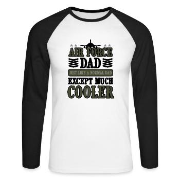 Air Force Dad Pilot USA US Army America Military - Unisex Long Sleeve Baseball T-Shirt - white/black - Front - Nik (191cm)
