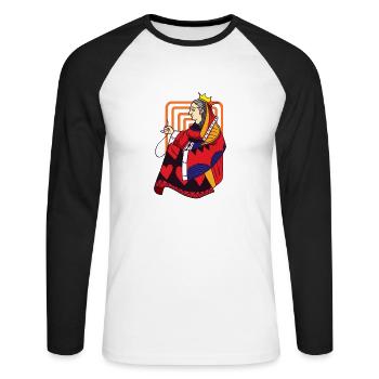Hobby Quilt Queen - Unisex Long Sleeve Baseball T-Shirt - white/black - Front - Nik (191cm)