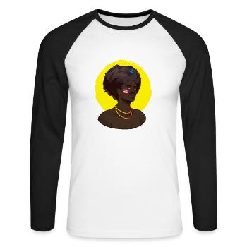 Miscellaneous Fromerica Pride - Unisex Long Sleeve Baseball T-Shirt - white/black - Front - Nik (191cm)