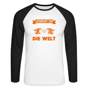 Hufschmied Hufschmiede Hufbeschlagschmied - Unisex Baseballshirt langarm - Weiß/Schwarz - Vorne - Nik (191cm)
