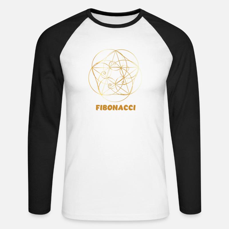 Leonardo Fibonacci Mathematician Math Series Sequence - Unisex Long Sleeve Baseball T-Shirt - white/black