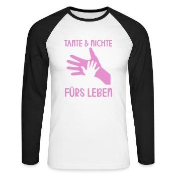 Tante und Nichte beste Freundinnen fürs Leben - Unisex Baseballshirt langarm - Weiß/Schwarz - Vorne - Nik (191cm)