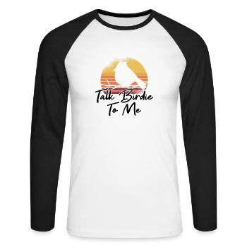 Birdwatching Vogel Nerd Observation d’oiseau Vintage - T-shirt baseball manches longues Homme - blanc/noir - Devant - Nik (191cm)