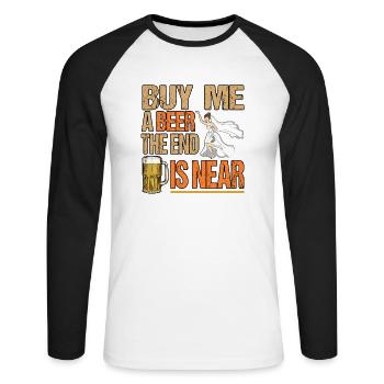Bachelor party groom bride bachelor - Unisex Long Sleeve Baseball T-Shirt - white/black - Front - Nik (191cm)