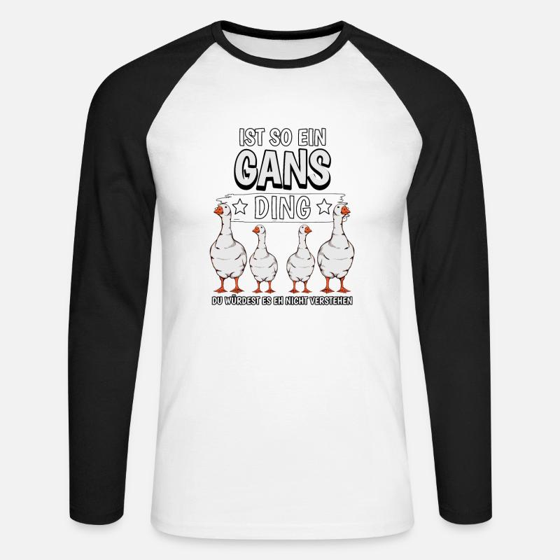 Ist so ein Gans Ding - Unisex Baseballshirt langarm - Weiß/Schwarz