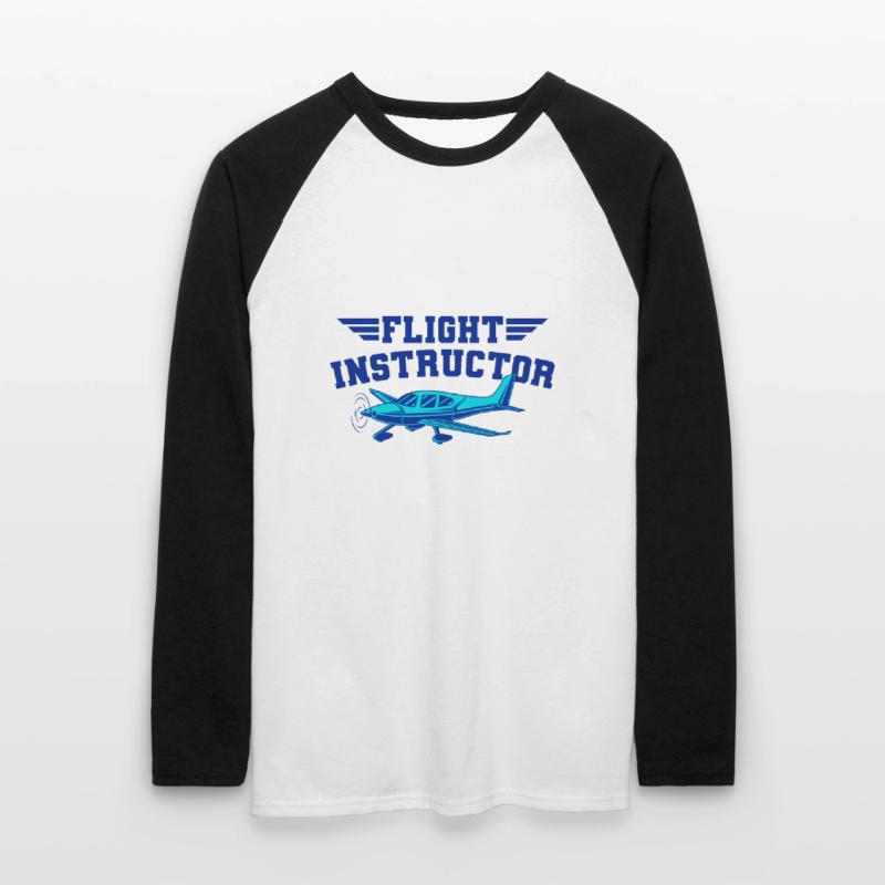 Flight Instructor Flight Instructor Pilot Instructor Unisex Long Sleeve Baseball T-Shirt
