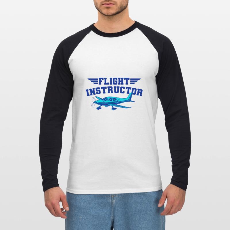 Flight Instructor Flight Instructor Pilot Instructor Unisex Long Sleeve Baseball T-Shirt