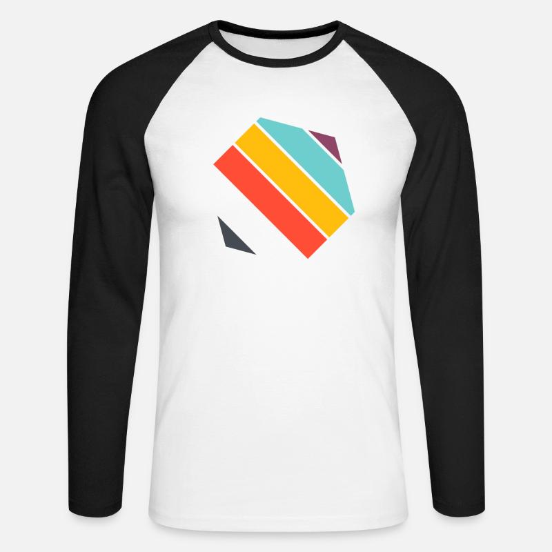 Sechseck - Unisex Baseballshirt langarm - Weiß/Schwarz