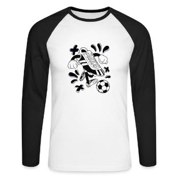 Chaussures de football sportif - T-shirt baseball manches longues Homme - blanc/noir - Devant - Nik (191cm)