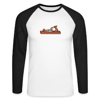 Zimmermann Spruchl I Zunft Wappen Motiv für - Unisex Baseballshirt langarm - Weiß/Schwarz - Vorne - Nik (191cm)