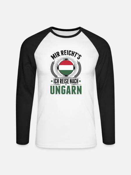 Mir reicht's Ich reise nach Ungarn - Unisex Baseballshirt langarm - Weiß/Schwarz