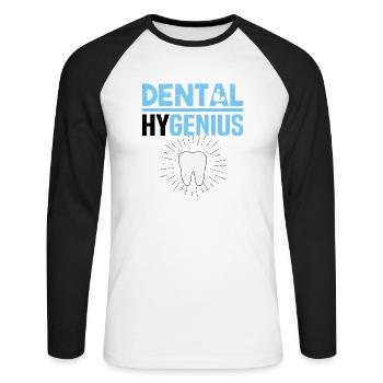 Dentiste Dentiste Dentiste - T-shirt baseball manches longues Homme - blanc/noir - Devant - Nik (191cm)