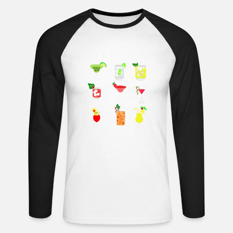 Cocktail - Maglia da baseball a manica lunga da uomo - bianco/nero