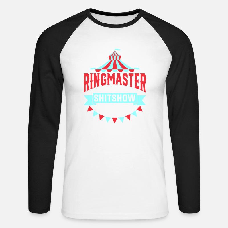 Ringmaster der Shitshow | Zirkusdirektor - Unisex Baseballshirt langarm - Weiß/Schwarz