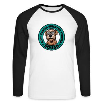 Soft-Coated Wheaten Terrier Squad I Dog Lover - Unisex Baseballshirt langarm - Weiß/Schwarz - Vorne - Nik (191cm)
