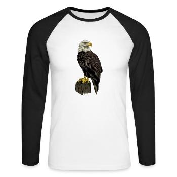 just a girl who loves eagles bird eagle - Unisex Long Sleeve Baseball T-Shirt - white/black - Front - Nik (191cm)