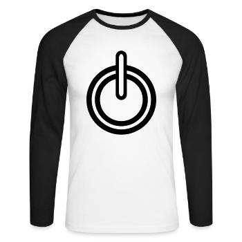 Alimentation Symbole - T-shirt baseball manches longues Homme - blanc/noir - Devant - Nik (191cm)
