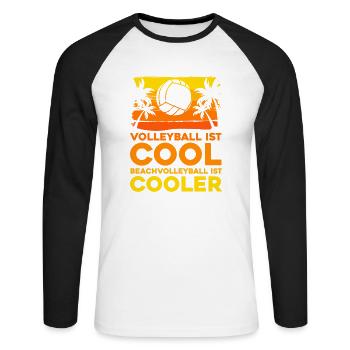 Volleyball Beachvolleyball - Unisex Baseballshirt langarm - Weiß/Schwarz - Vorne - Nik (191cm)