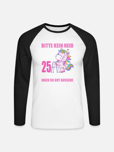 25 Jahre im Dienst 25 Jähriges Dienstjubiläum - Unisex Baseballshirt langarm - Weiß/Schwarz