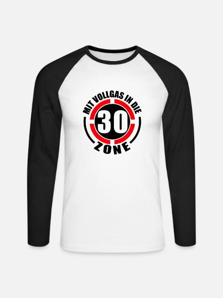 30 Geburtstag Geschenke lustig 30. Geburtstag Mann - Unisex Baseballshirt langarm - Weiß/Schwarz