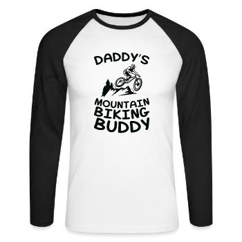 Daddy’s Mountainbike Buddy - Motard - T-shirt baseball manches longues Homme - blanc/noir - Devant - Nik (191cm)