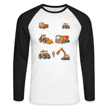 See you later, excavator! excavator design - Unisex Long Sleeve Baseball T-Shirt - white/black - Front - Nik (191cm)