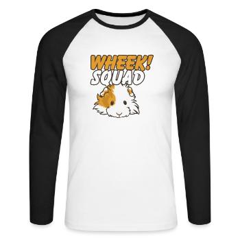 Pet Lover I Furry Potato I Cute Guinea Pig I - Unisex Long Sleeve Baseball T-Shirt - white/black - Front - Nik (191cm)