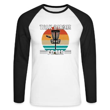 Disc Golf Player Ultimate Frisbee Fan Disc Golf - Unisex Long Sleeve Baseball T-Shirt - white/black - Front - Nik (191cm)