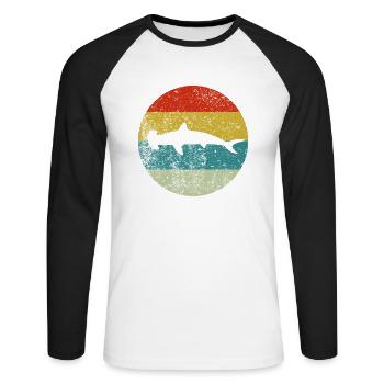 hammerhead shark - Unisex Long Sleeve Baseball T-Shirt - white/black - Front - Nik (191cm)