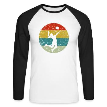 volley-ball - T-shirt baseball manches longues Homme - blanc/noir - Devant - Nik (191cm)
