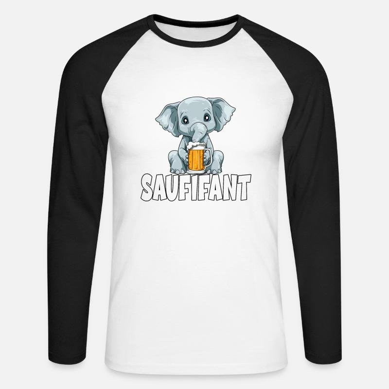 für einen Biertrinker und - Unisex Baseballshirt langarm - Weiß/Schwarz