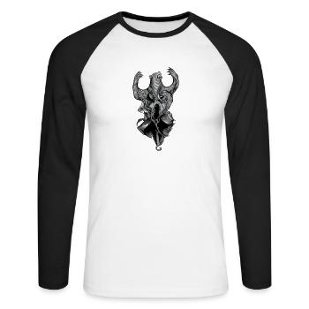 Druid I Celts & Vikings Norse motif for - Unisex Long Sleeve Baseball T-Shirt - white/black - Front - Nik (191cm)