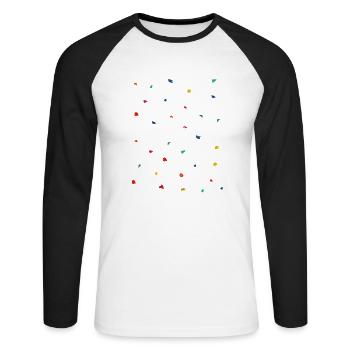 Climbing and bouldering in the climbing - Unisex Long Sleeve Baseball T-Shirt - white/black - Front - Nik (191cm)