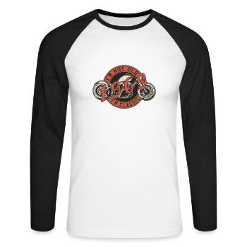 Je ne suis pas vieux, je suis classique. Légendaire depuis 1969. - T-shirt baseball manches longues Homme - blanc/noir - Devant - Nik (191cm)