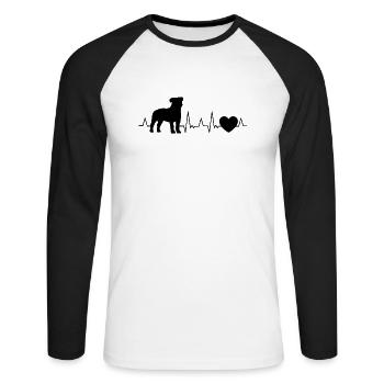 Jack Russell Terrier Heartbeat Parson Russell - Unisex Long Sleeve Baseball T-Shirt - white/black - Front - Nik (191cm)