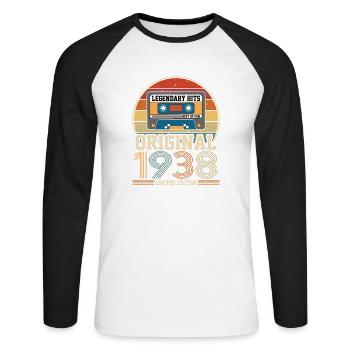 Legendary Hits Best Of 1938 Limited Edition - Unisex Long Sleeve Baseball T-Shirt - white/black - Front - Nik (191cm)