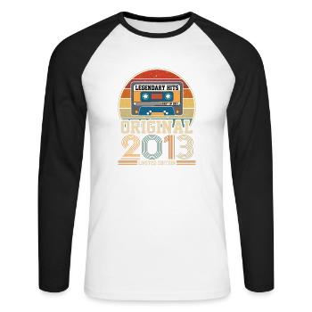 Legendary Hits Best Of 2013 Limited Edition - Unisex Long Sleeve Baseball T-Shirt - white/black - Front - Nik (191cm)
