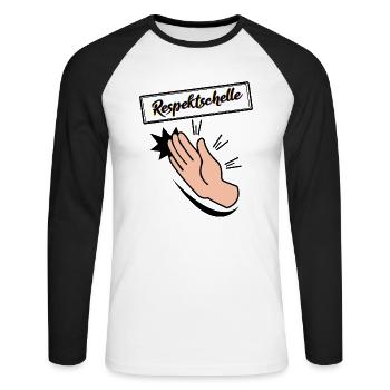 lustig geschenkidee weihnachten geburtstag - Unisex Baseballshirt langarm - Weiß/Schwarz - Vorne - Nik (191cm)