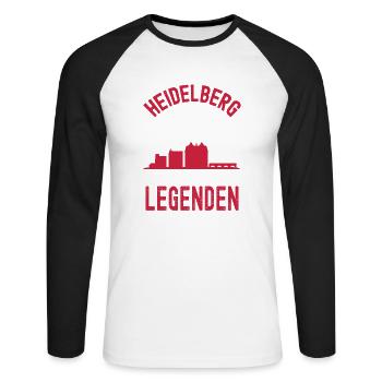 Heidelberg - Unisex Baseballshirt langarm - Weiß/Schwarz - Vorne - Nik (191cm)
