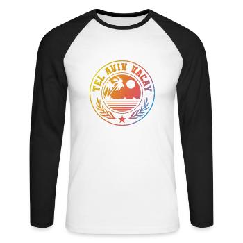 Tel Aviv Holidays - Unisex Long Sleeve Baseball T-Shirt - white/black - Front - Nik (191cm)