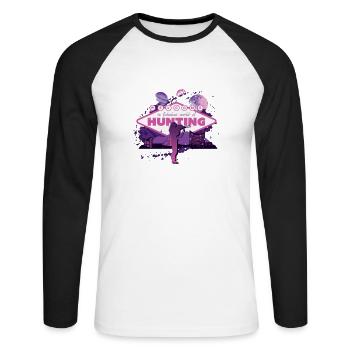 Huntress, Urban & Lifestyle - Unisex Long Sleeve Baseball T-Shirt - white/black - Front - Nik (191cm)