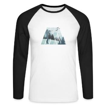 Hunter, wonderful nature - Unisex Long Sleeve Baseball T-Shirt - white/black - Front - Nik (191cm)