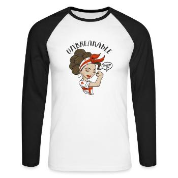 Georgian Girl Unbreakable I Georgian Heritage I - Unisex Long Sleeve Baseball T-Shirt - white/black - Front - Nik (191cm)